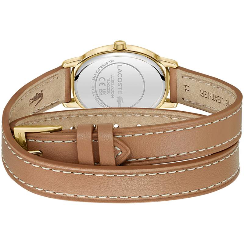 Montre LACOSTE parisienne femme bracelet cuir marron - vue 3