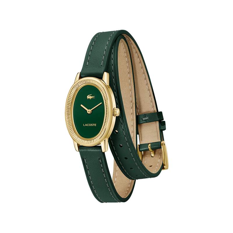 Montre LACOSTE parisienne femme bracelet cuir vert - vue 2