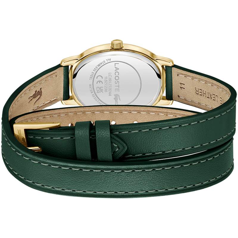Montre LACOSTE parisienne femme bracelet cuir vert - vue 3