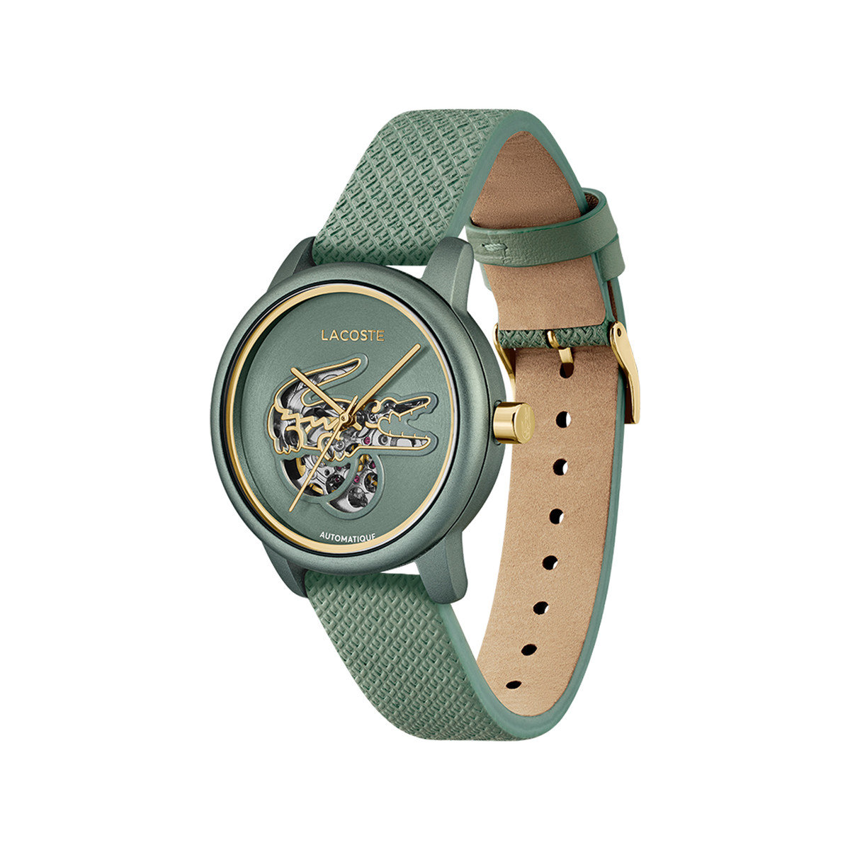 Montre LACOSTE LACOSTE.12.12 automatique femme automatique, bracelet cuir vert - vue 2