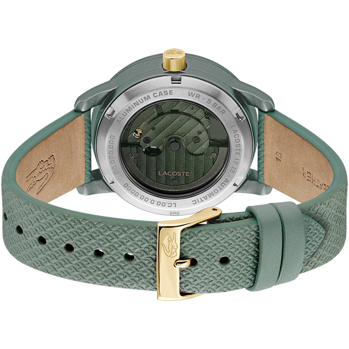 Montre LACOSTE.12.12 automatique femme automatique, bracelet cuir vert - vue 3
