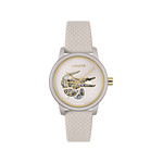 Montre LACOSTE.12.12 automatique femme automatique, bracelet cuir blanc - vue 1