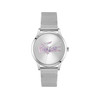 Montre LACOSTE crocodelle femme bracelet acier inoxydable gris - vue V1