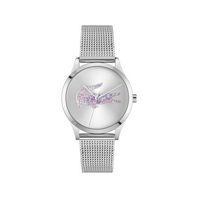Montre LACOSTE crocodelle femme bracelet acier inoxydable gris