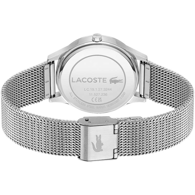 Montre LACOSTE crocodelle femme bracelet acier inoxydable gris - vue 3