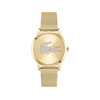 Montre LACOSTE crocodelle femme bracelet acier inoxydable doré jaune - vue V1
