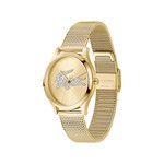 Montre LACOSTE crocodelle femme bracelet acier inoxydable doré jaune - vue 2