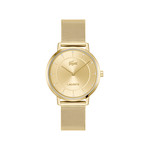 Montre LACOSTE crocorigin femme bracelet acier inoxydable doré jaune - vue 1
