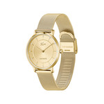Montre LACOSTE crocorigin femme bracelet acier inoxydable doré jaune - vue 2