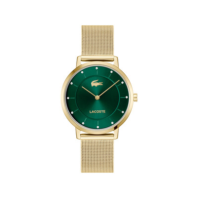 Montre LACOSTE crocorigin femme bracelet acier inoxydable doré jaune