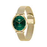 Montre LACOSTE crocorigin femme bracelet acier inoxydable doré jaune - vue 2