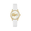 Montre LACOSTE crocodelle femme bracelet silicone blanc - vue V1