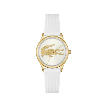 Montre LACOSTE crocodelle femme bracelet silicone blanc