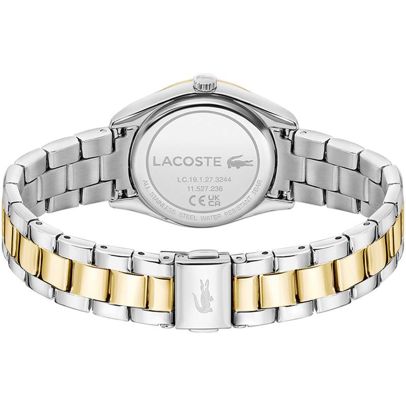 Montre LACOSTE parisienne femme bracelet acier inoxydable bicolore jaune - vue 3