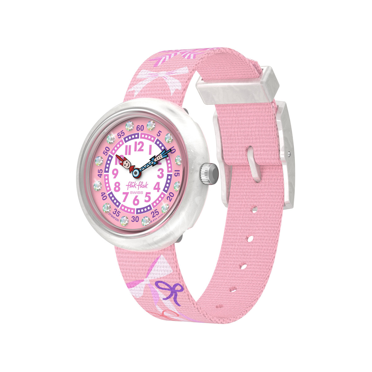Montre FLIK FLAK showtime enfant bracelet pet recycle rose