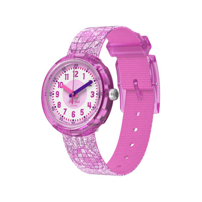 Montre FLIK FLAK showtime enfant bracelet pet recycle rose