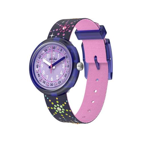 Montre FLIK FLAK showtime enfant bracelet pet recycle violet