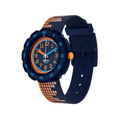 Montre FLIK FLAK showtime enfant bracelet pet recycle bleu
