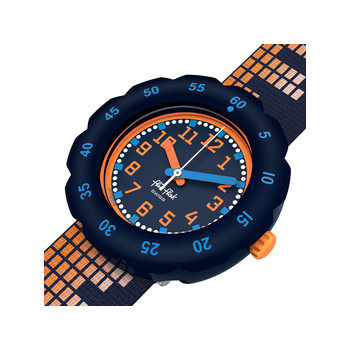 Montre FLIK FLAK showtime enfant bracelet pet recycle bleu
