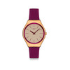 SWATCH essentials women's watch with red leather strap - view V1