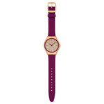 Montre SWATCH essentials femme bracelet cuir rouge - vue D1