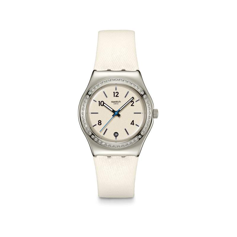 Montre SWATCH essentials femme bracelet cuir blanc - vue 1