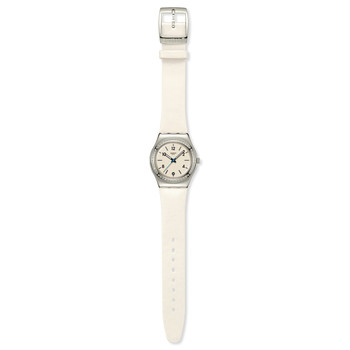 SWATCH essentials women's watch with white leather strap