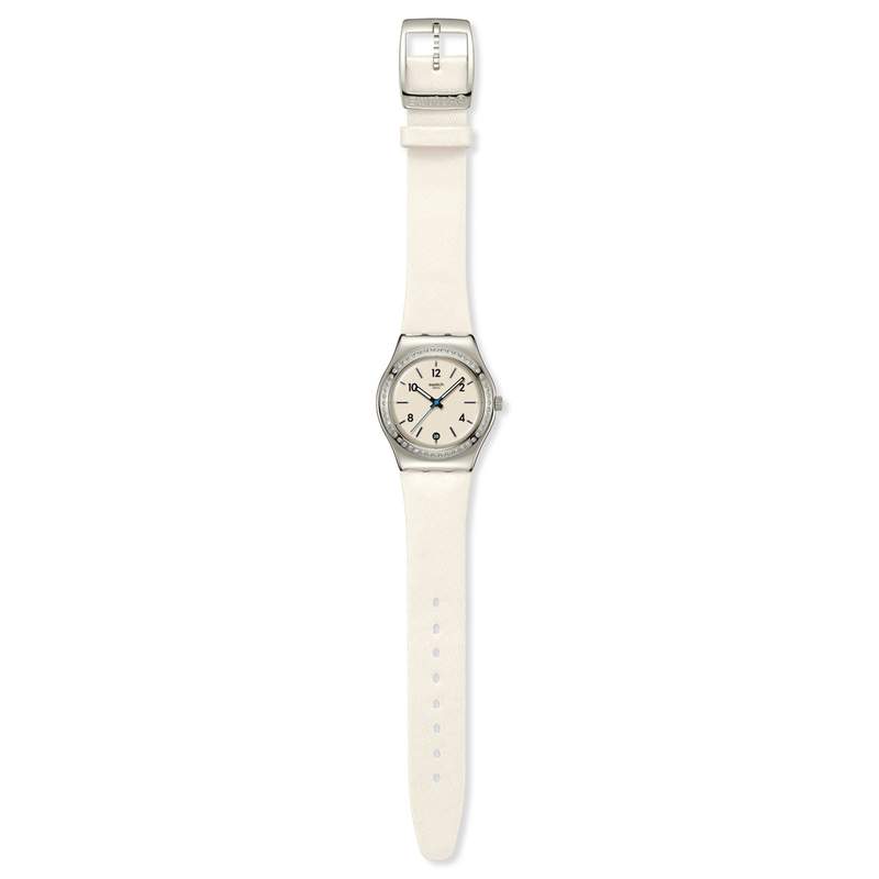 Montre SWATCH essentials femme bracelet cuir blanc - vue D1