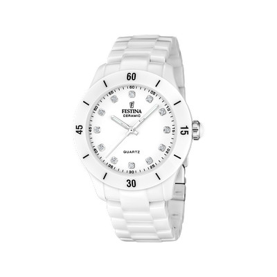 Montre FESTINA femme bracelet ceramique blanc - vue 1