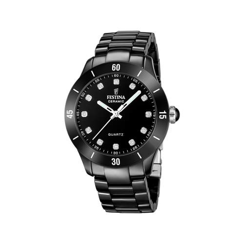 Montre FESTINA femme bracelet ceramique noir