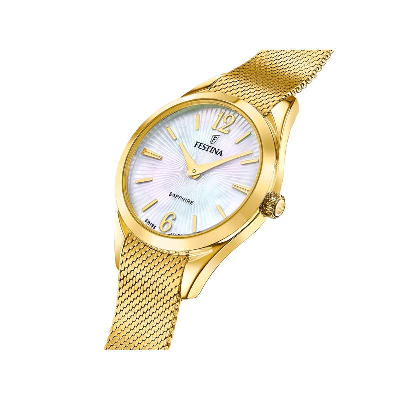 Montre FESTINA FESTINA swiss made femme bracelet acier inoxydable doré - vue 2