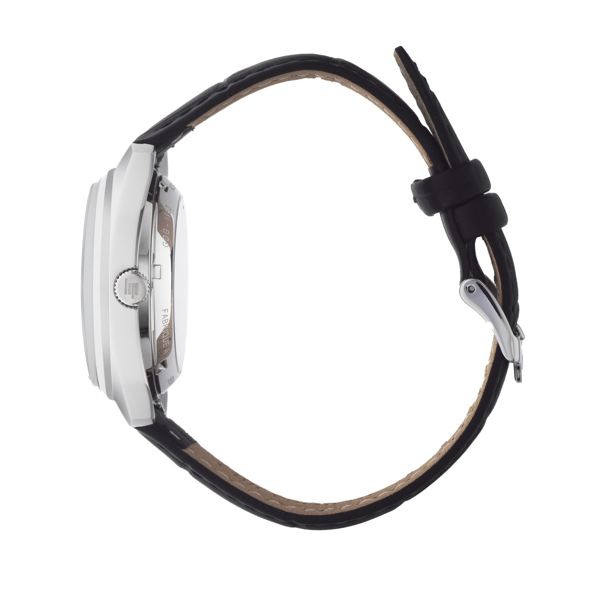 Montre LIP Général de Gaulle mixte automatique, bracelet cuir noir - vue D3