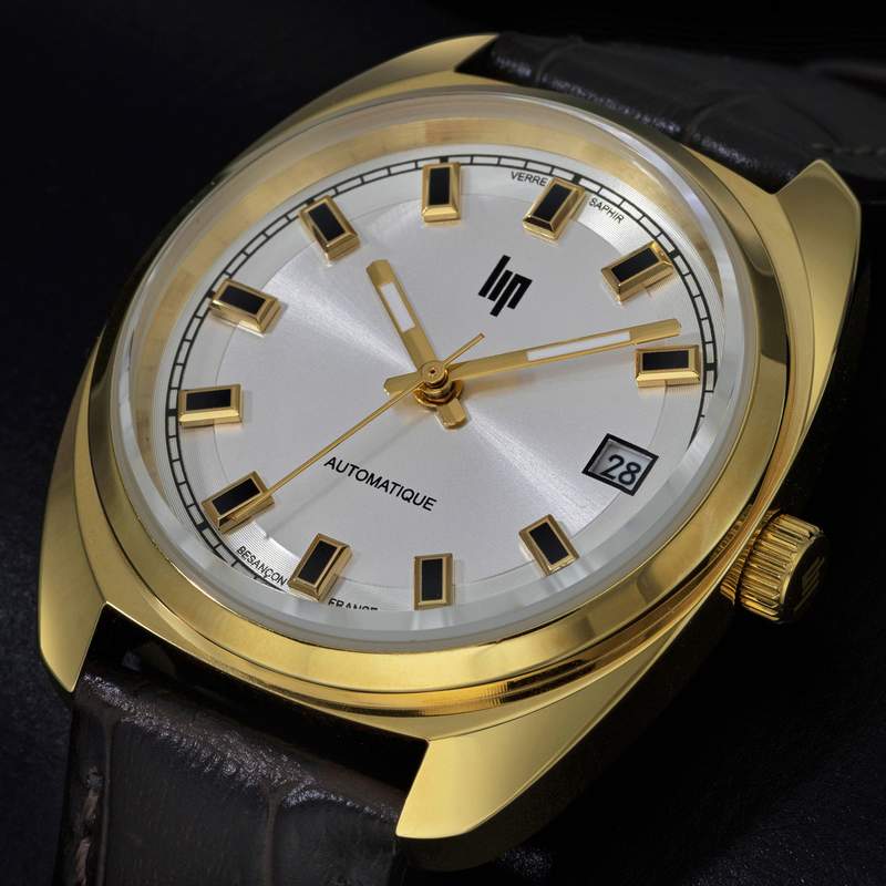 Montre LIP Général de Gaulle mixte automatique, bracelet cuir marron - vue D1