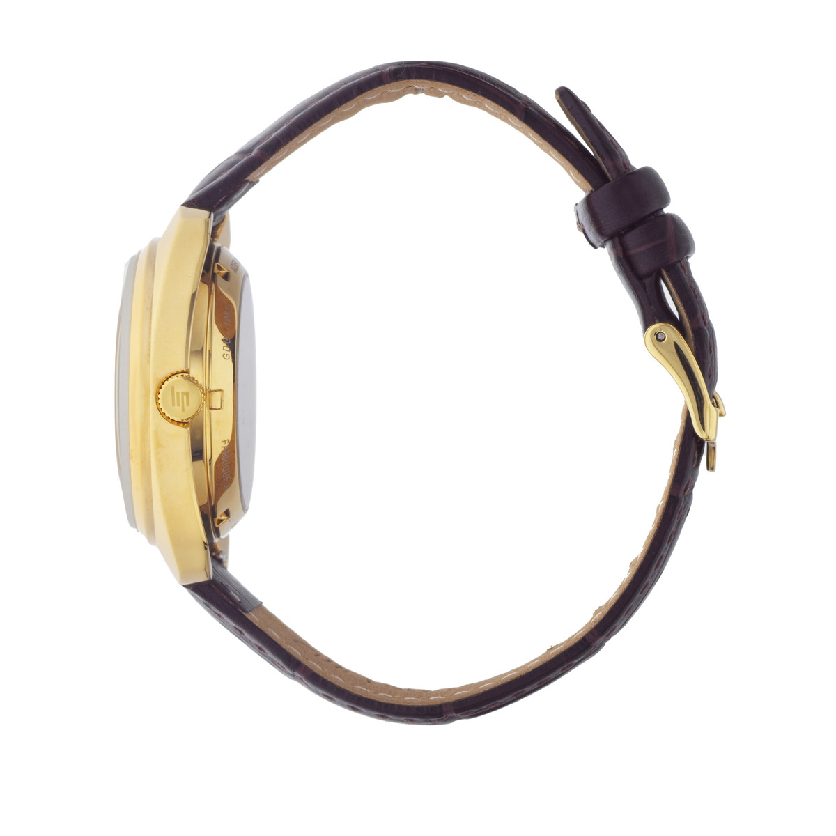 Montre LIP Général de Gaulle mixte automatique, bracelet cuir marron - vue D3