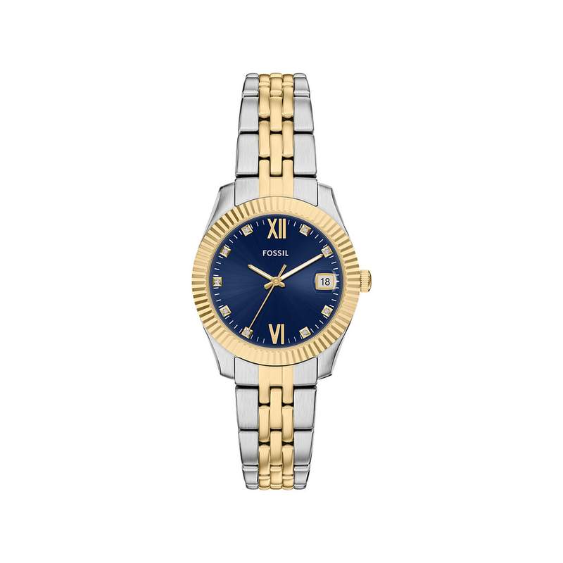 Montre FOSSIL scarlette femme bracelet acier inoxydable bicolore jaune - vue 1