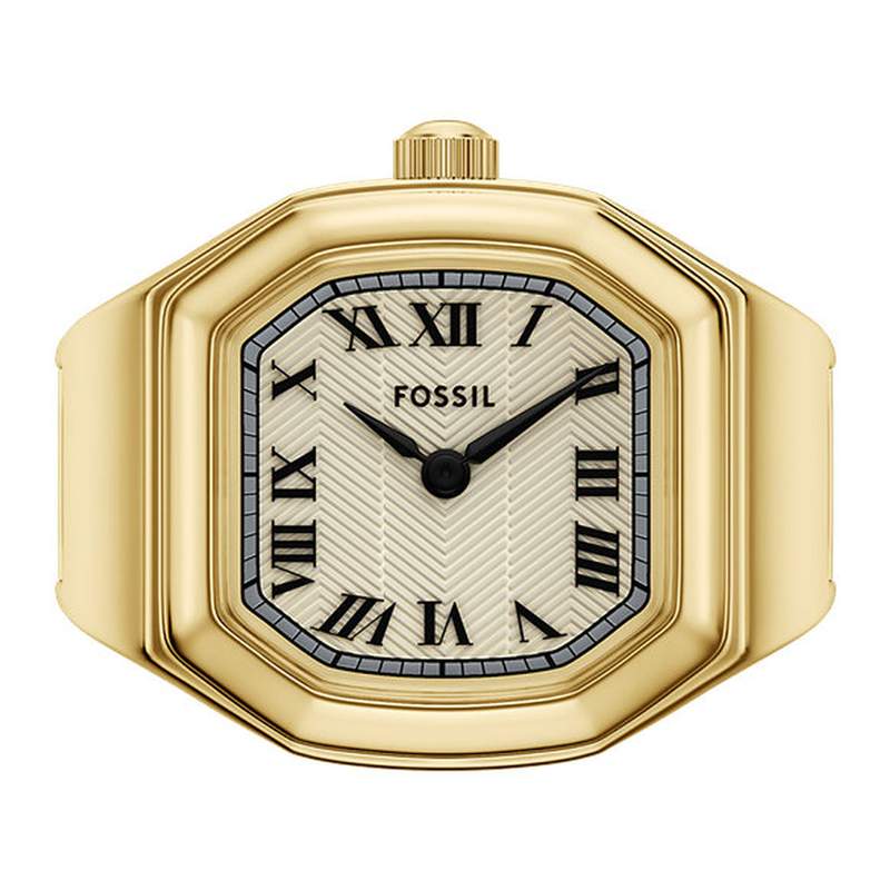 Montre FOSSIL watch ring femme bracelet acier inoxydable doré - vue 1