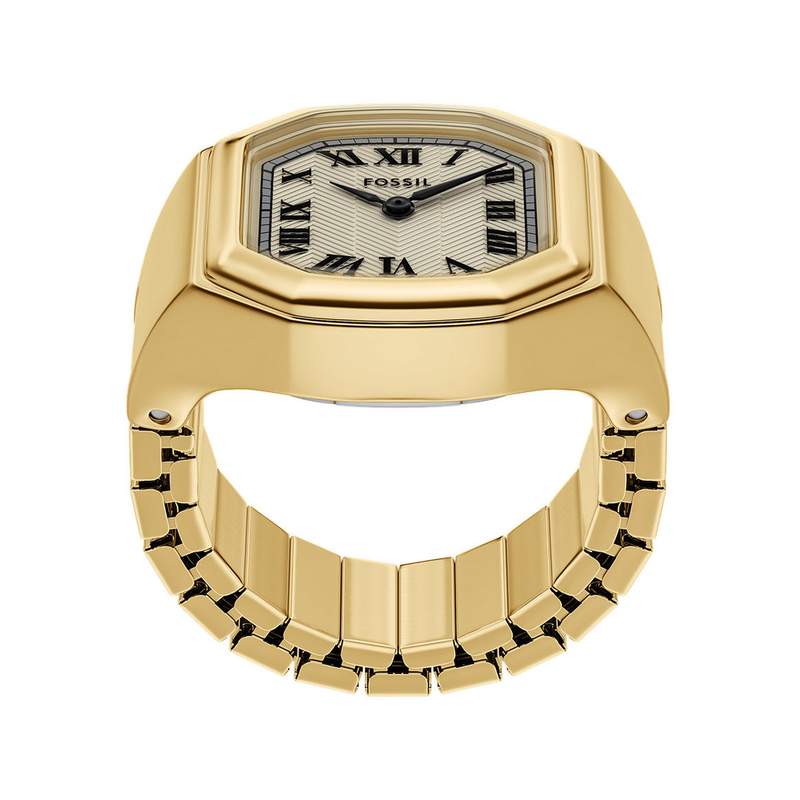 Montre FOSSIL watch ring femme bracelet acier inoxydable doré - vue 2