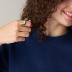 Montre FOSSIL watch ring femme bracelet acier inoxydable doré - vue porté 1