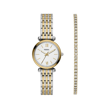 Montre FOSSIL carlie femme bracelet acier inoxydable bicolore jaune