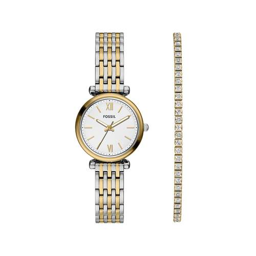FOSSIL Carlie women's watch with two-tone yellow stainless steel bracelet
