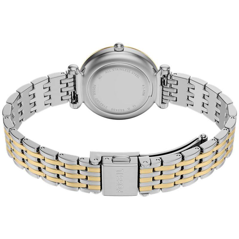 Montre FOSSIL carlie femme bracelet acier inoxydable bicolore jaune - vue 3