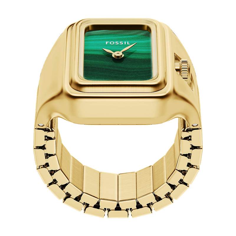Montre FOSSIL watch ring femme bracelet acier inoxydable doré - vue D1