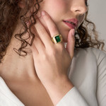 Montre FOSSIL watch ring femme bracelet acier inoxydable doré - vue porté 1