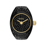 Montre FOSSIL watch ring femme bracelet acier inoxydable noir - vue 1