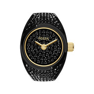 Montre FOSSIL watch ring femme bracelet acier inoxydable noir