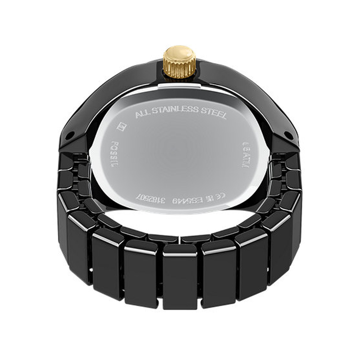 FOSSIL horloge ring damesarmband roestvrij staal zwart - weergave 3