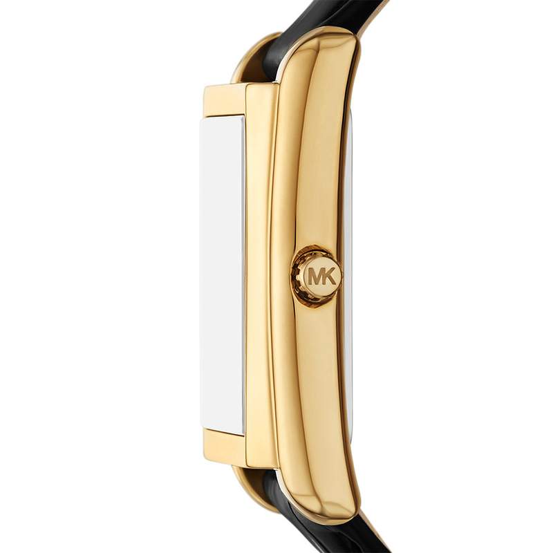 Montre MICHAEL KORS essex femme bracelet cuir noir - vue D1