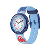 FLIK FLAK Pattern Paradise children's watch with recycled PET strap in blue - view V1