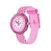 FLIK FLAK pattern paradise children's watch with recycled pet strap in pink - view V1