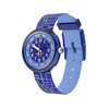 FLIK FLAK Pattern Paradise children's watch with recycled PET strap in blue - view V1